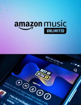 Изображение мобильного телефона с Amazon Music Unlimited