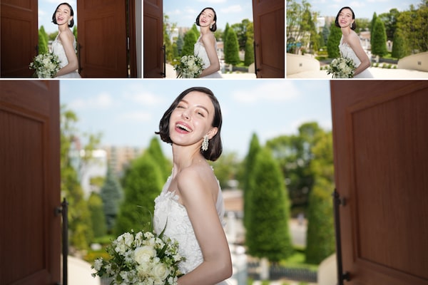 Несколько снимков невесты, сделанных с покадровым управлением вспышкой P-TTL