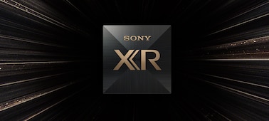 Изображение процессора Cognitive Processor XR на фоне черно-золотого звездного неба, выделены логотипы XR Picture и XR Sound