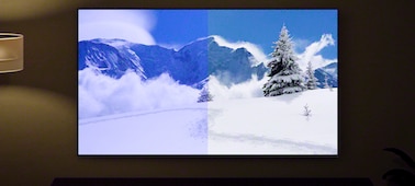 Изображение горы зимой, на котором показаны преимущества датчика освещенности и цвета