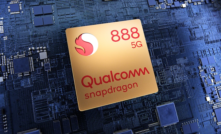 Изображение печатной платы с микросхемой Qualcomm® Snapdragon™ 888 5G