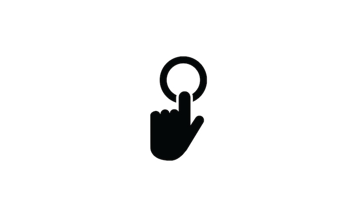 Иллюстрация руки и пальца, касающегося кнопки