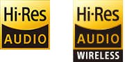 Логотипы Hi-Res Audio и Hi-Res Audio wireless