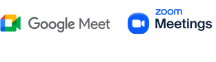 Логотипы Google Meet и Zoom Meetings